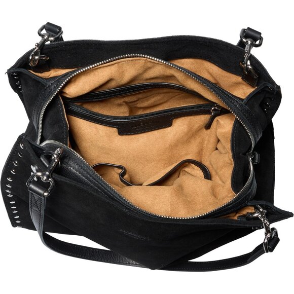 **American Leather Co. Lenox Studded Triple-Entry Satchel 2.0 - Suede** - Picture 2 of 4